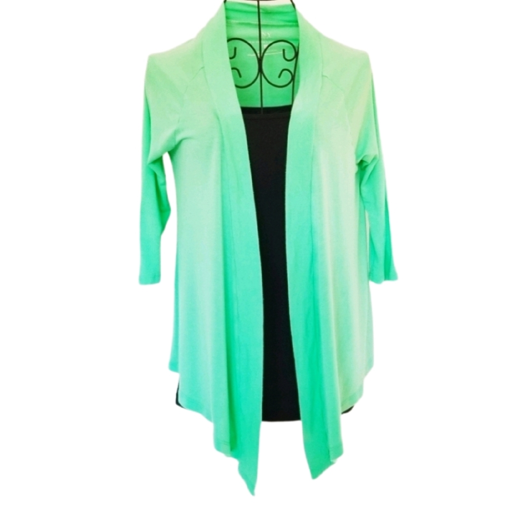 New York & Company Quarter Sleeve Cardigan Mint